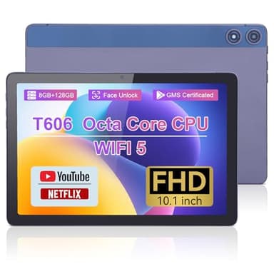 C idea 10.1 Inches Android Tablet, 8GB RAM+128GB ROM+1TB Expandable, 1920 * 1200 FHD, 13MP+5MP Dual cameras, 6000mAh Large-capacity Battery, Bluetooth, WiFi, Gaming Tablet, Gift for family (Grey)