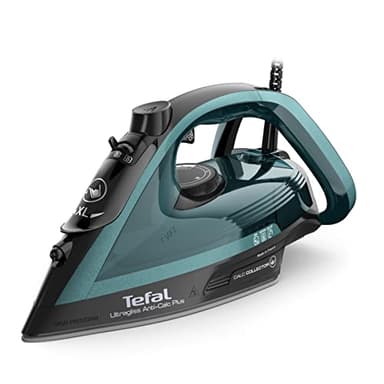 Tefal Ultraglide Steam Iron, 260 g/min Steam Boost, 50 g/min Continuous Steam, 270 ml Water Tank, 2800W Power, Non-Stick Durilium Soleplate, Auto Off, Anti-drip, Anti-Scale, Black&Turquoise, FV6848
