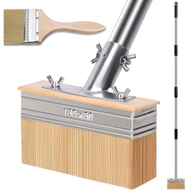 Ezkamfort 7" Decking Paint Brush Deck Stain Applicator with 64"Long Handle,3" Paint Brush Included,Block Staining Brushes for Woodstains,Decking Paints Stains,Deck Coatings,Fence Wall Furniture