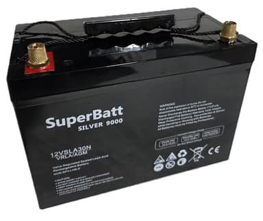 12V 120AH (90AH 100AH 1110AH) 12VSLA30N VRLA AGM Deep Cycle Leisure Marine Rechargeable Battery Motorhome Caravan Motor Mover Boat - Fully Sealed No Spill with brass terminals