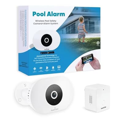 SwamCam Pool Alarm Wi-Fi Camera System – ASTM F2208 Certified – Smart Pool Safety for In-ground & Above-Ground Pools – Real-Time Alerts & Live View (Camera & Simple Alarm Only)