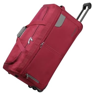 Rocklands® Lightweight Luggage Rolling Holdall Suitcase Wheeled Duffle Bag Cargo Sport Travel Bag RL501 (Burgundy, Large - 32" (H84 x L42 x W40 cm))