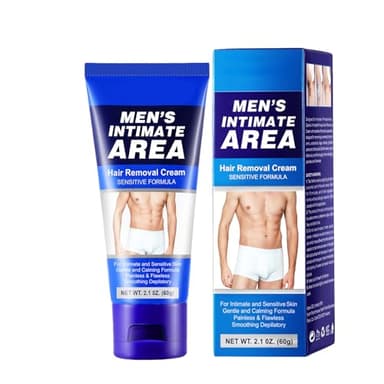 FunnAura Mens Hair Removal Cream, Painless Intimate Hair Removal for Sensitive Skin