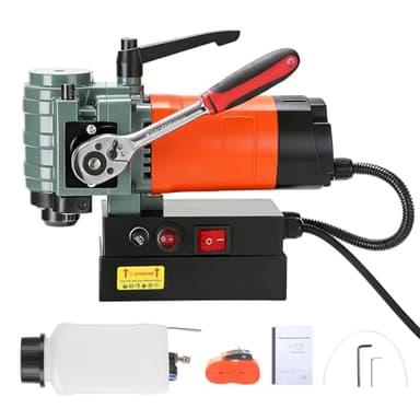 GEARFLOW Portable 1300W Magnetic Drill Press, 10000N 220V Electric Low Profile Mag Drilling Machine with 35 mm Boring Diameter & 45 mm Boring Depth, Lightweight, with 2m Cable