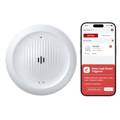 X-Sense Wi-Fi Water Leak & Low Temperature Alarm, Smart 2-in-1 Sensor with App Alerts, Wireless Detector for Kitchens, Bathrooms, Basements, Works with X-Sense Home Security App, SWS0B, 1-Pack