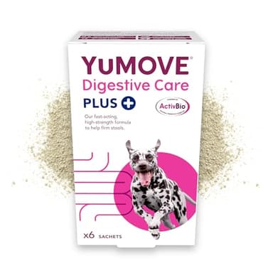 YuMOVE Digestive Care PLUS, Dogs & Cats Pre and Probiotics Supplement for Gut Health, Digestive Support Veterinary Strength with Fast-acting Ingredients, All Ages and Breeds, 6 Sachets