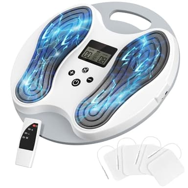 Medic Circulation Blood Booster for Feet and Legs, EMS & TENS Foot Massager, 10 Modes & 20 Intensity Levels for Neuropathy Pain Relief, 4 Electrode Pads, Gifts for Men Women Elderly