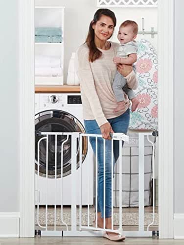 Regalo Easy Step Walk Thru Baby Safety Gate Pressure Mount with Included Extension Kit (15 cm)