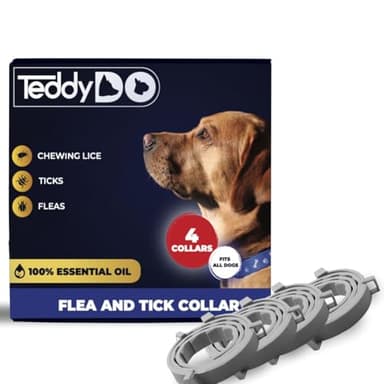 TeddyDo 4 Pack Collar for Dogs | 32 Months Full Protection | Adjustable and Waterproof Collar | Plant Based Formula | Fits all Dogs | Comfortable and Safe