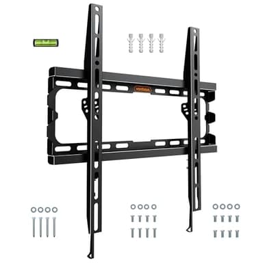VonHaus TV Wall Bracket for 32-75" Screens, Ultra-Slim TV Bracket with Spirit Level, Flat to Wall Mount, 55kg Capacity, Max VESA: 400x400mm
