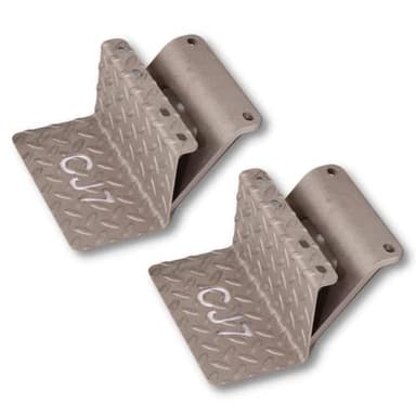 CJ5 Side Steps Compatible with Jeep © CJ Vehicles (Pair) - Solid Steel Construction - Metal Diamond Treadplate Traction Design - Universal Fitment on Classic CJ-5 (CJ7 Cutout)