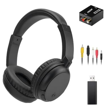 Wireless Headphones for TV, Bluetooth5.3 Over Ear Headphone with RM Radio Function, Lightweight Wireless TV Headset for Seniors, 30Hrs Playtime, Support Coaxial/Optical/RCA/AUX/USB Audio Out, No Delay