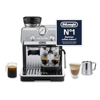 De'Longhi La Specialista Metal Barista Pump Espresso Machine, Bean to Cup Coffee and Cappuccino Maker, EC9155.MB, 1450W, Silver