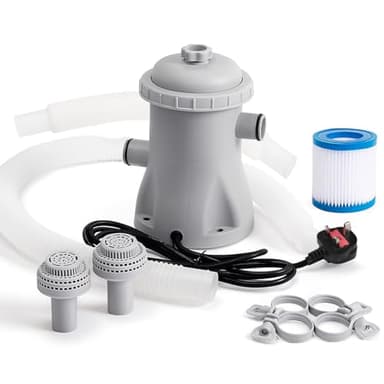 Elprico 330 Gallons Ground Pool Filter Pump,Efficiently Swimming Pool Cartridge Filter Pump,Pool Filter, Ground Pool Cartridge Filter Pump System (UK Plug)