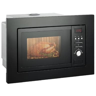 SMETA Integrated Microwave with Grill 800W Built in Microwave 20L with 8 Auto Menus, Child Lock, Weight/Time Defrost function, Easy Open Door, Quick Start - Black