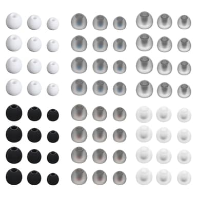 72Pcs Earbud Replacement Tips Soft Silicone Earbuds Tips 3 Sizes S/M/L Headphone Earbud Covers Fit Most in-Ear Earbuds(6 Colors)