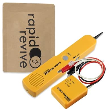 Rapid Revive – Wire Tracer Cable Finder Tone Generator High Accuracy Inductive Amplifier LAN Cable Tester Kit RJ11 Adjustable Volume Sensitivity – Telephone Line Finder Network Cable Collation