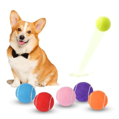 ANCKNE Mini Tennis Balls, 6 Pack 2 inch Dog Tennis Balls, Easy Catching Pet Playing Ball for 2 inch Dog Ball Launcher Mix
