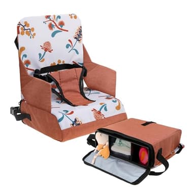 Dreambaby Grab ‘N Go Kids Booster Seat – Portable Travel Toddler High Chair for Dining (6M-3Y) with Storage & Shoulder Strap – Lightweight and Compact