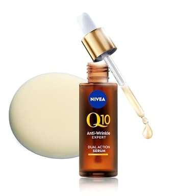 NIVEA Q10 Anti-Wrinkle Expert Dual Action Serum ​(30ml), Anti Ageing Face Serum for Women with Pure Q10, Visibly Reduces and Prevents Wrinkles