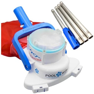 Poolwonder Cleverix Battery Pool Vacuum Cleaner - Super Handy Pool Cleaner Made in Austria with 2 m Starter Kit Pole