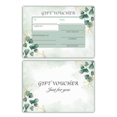 20PCS 105x148MM Gift Voucher Cards with 20PCS Envelopes, Make Your Own Gift Cards for Restaurants, Birthday, Beauty Salon, Business Etc.
