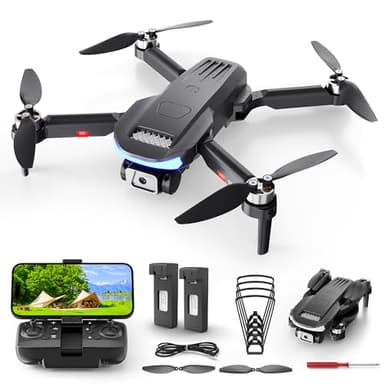 Wipkviey B15 Drone with 4K Camera for Adults, Foldable Professional RC Quadcopter for Kids/Beginners with Brushless Motor, Toy for Boys Girls, 3D Flip, Under 249g, 30 Min Flight Time