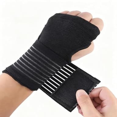 Xynovate 2 Pack Elastic Wrist Support with Strap, Wrist Compression Wrap Adjustable Wrist Strap(Black)