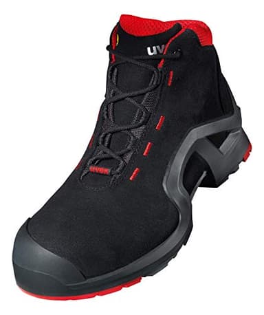 Uvex 1 X-Tended Support Work Boots - Safety Boots S3 SRC ESD - Red-Black - Size 10.5