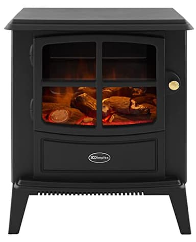 Dimplex Brayford Optiflame Freestanding Electric Stove, Black Free Standing Wood Burner Style Fire with Logs, LED Flame Effect, 2kW Fan Heater, 1000/2000 Watt Heat Settings and Remote Control