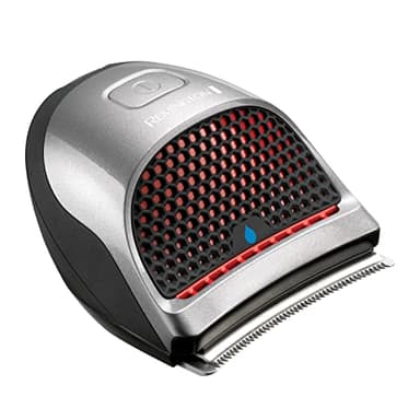 Remington Quick Cut Hair Clippers with 9 Comb Lengths Curved Blade for Rapid Hair Trimming Detailing with Storage Pouch - HC4250, Black/Red