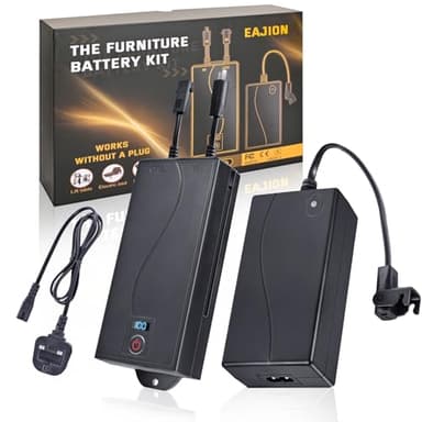 Universal Battery Pack for Reclining Furniture, 2500mAh Rechargeable Power Supply Fits Furniture with 2-Pin Connection, Batteries for Electric Sofas, Recliner, Couch, Lift Chairs(with Charger)