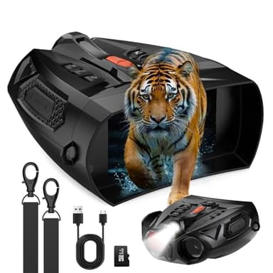 Night Vision Goggles, 4K Night Vision Binoculars, 4" HD Screen, 10X Zoom, 800M Range, 5000mAh Battery, 32GB Memory Card, Night Vision Scope for Hunting, Camping, Security, etc.