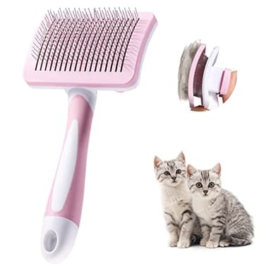 Vinabo Self-cleaning Pet Brush, Brush for Long and Short Hair, For Dogs, Cats, Effectively Eliminate Tomentosis Undercoat, Tangles, Pink