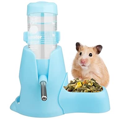Diyife Guinea Pig Water Bottle - Non Drip, Automatic Dispenser, Free Standing for Hamster, Bunny, Chinchilla, Hedgehog, Squirrel (Blue, 80ml)