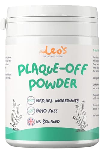 Leo's Plaque Off Powder For Dogs & Cats | 200g | Pet Teeth Cleaning | Cat & Dog Breath Freshener Food Topper | 100% Natural | No Dog Toothbrush or Dog Toothpaste | Plaque Remover For Dogs & Cats