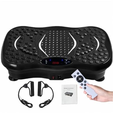 Vibration Plate Exercise Machine, 2025 Upgraded Fitness Vibration Plate Platform for Lymphatic Drainage,120-Speed Adjustable with 450 lbs Capacity, Built-in Bluetooth Speaker For Whole Body Workout