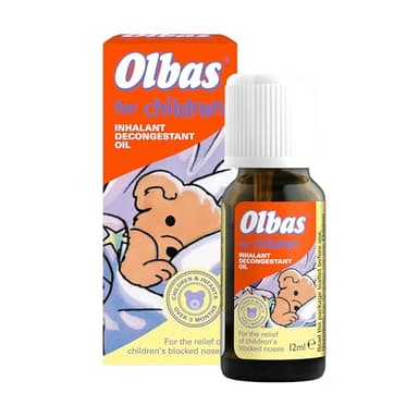 Olbas Oil For Children 12ml - Inhalant Decongestant Oil - Relief from Catarrh, Colds & Blocked Sinuses - For Children over 3 Months Old, 12 ml (Pack of 1)