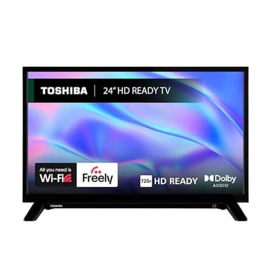 Toshiba 24" WV2553DB HD Ready Smart VIDAA TV, HDR, Freely, Disney plus, Prime Video, Netflix, Dolby Audio, Works with Alexa, Works with Google Assistant, VIDAA Voice 2025