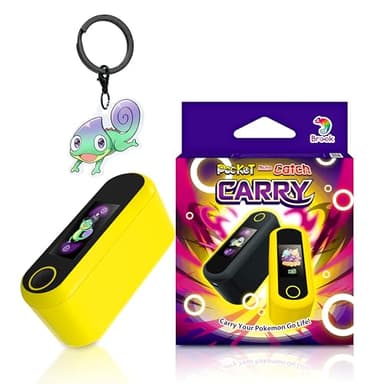 Brook Pocket Auto Catch Carry with a Keychain - Dual Accounts Portable Version of Auto Catch Pocket Monsters, Auto Catcher, Go Plus Accessory [Exclusive Version] (Pika Yellow)