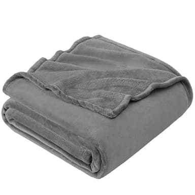 EHEYCIGA Fleece Blanket Extra Large Throws for Settees Grey Throw Fluffy Warm Soft Blanket for Bed Settees Armchairs, Fit All Season, King Size, 270x230cm