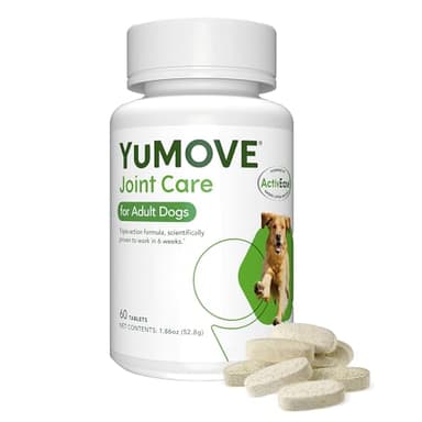YuMOVE Joint Supplement for Dogs, Essential Dog Hip and Joint Aid for Stiff Adult Dogs with Glucosamine, Chondroitin & Green Lipped Mussel, 60 Tablets