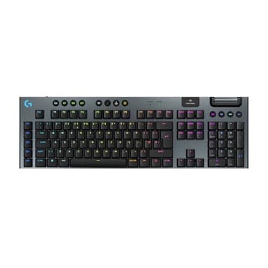 Logitech G G915 X LIGHTSPEED Low-Profile Wireless Gaming Keyboard, Double-Shot PBT Keycaps, Fully Programmable Keys, RGB Backlighting, GL Brown Tactile Switches - PC/Mac, QWERTY UK English - Black