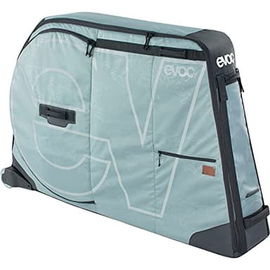 EVOC Bike Transport Bag - Lightweight Bike Cover, Separate Wheel Compartment, Fork Mount Stabilisation, Extra-Wide Chassis, 280L, Max. Wheelbase 126cm, Steel Grey