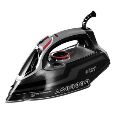 Russell Hobbs Steam Iron [3100W, 210 g/min extra steam boost, 70 g/min steam] Power Steam (350ml, ceramic soleplate, self-cleaning & spray water function, anti-limescale, drip stop) 20630