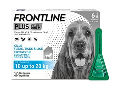 FRONTLINE Plus Flea & Tick Treatment for Medium Dogs - 6 Pipettes