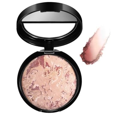 Foundation For Mature Skin, Baked Foundation Brighten Color Correcting, Shimmer Brick Pressed Bronzer, Buildable Light to Medium Illuminating Powder, Lasting Oil-control Full Coverage (Medium Beige)1