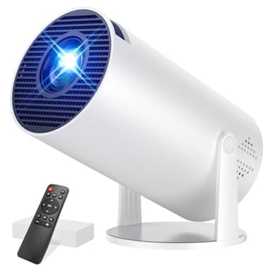 Mini Portable Projector with 4K 1080P Support, WiFi 6 Bluetooth 5.4 15Watt Sound Base Speaker, Auto Keystone 270° Rotatable Compatibile with TV Stick/HDMI/Laptop/Memory Stick