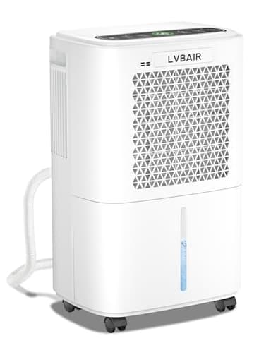 12L/Day Dehumidifier, Dehumidifiers for Home, Quiet & Energy-Efficient Portable Design, 3 Smart Modes, Continuous Drain Hose, 24H Timer, Dehumidifier for Bedrooms, Bathrooms, Basements