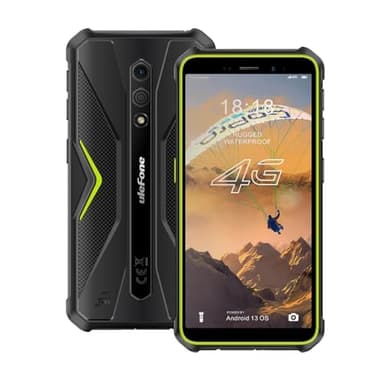 Ulefone Armor X12 Rugged Phone Android 13, Up to 6GB RAM 32GB ROM, 256GB Expandable, 13MP Waterproof Camera, 4G Smartphone, Three Card Slots, NFC, 5.45 inch Screen, 4860mAh, UK Version, Green
